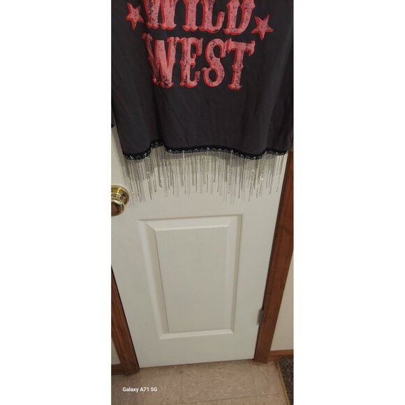 Pink Dinosaur Wild West Embellished Crop Top Size L Baevely Grey Pink - Picture 3 of 8